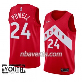 Camiseta Niños Toronto Raptors Norman Powell 24 2018-19 Nike Rojo Swingman